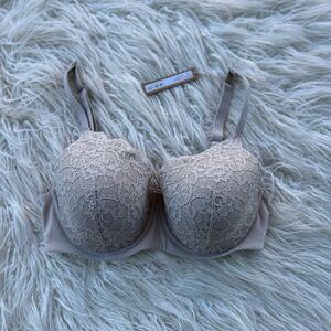 Skims Fits Everybody Lace Full Coverage Lightly Lined Bra Stone Size 36D